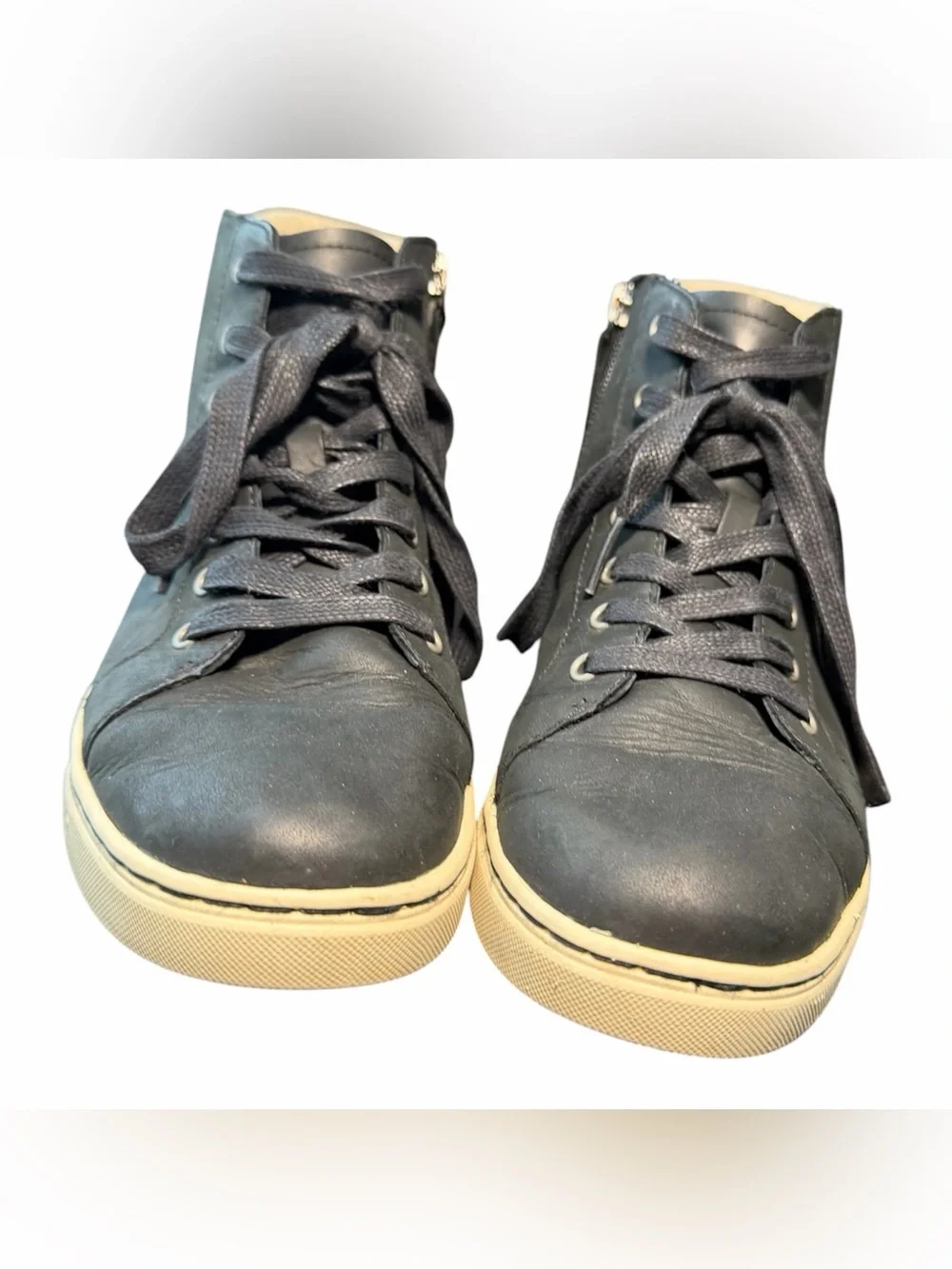 UGG Gradie High Top Sneakers Black Leather Side Zip Women’s 8.5 Style 1014607